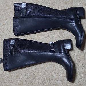 Franco Sarto Black Winter Rain Boots Equestrian Style